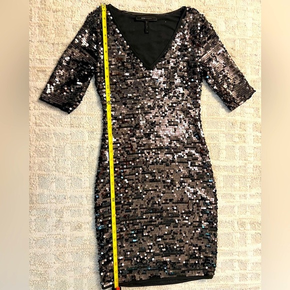 BCBGMaxAzria Black Sequin Bodycon Midi Dress - Picture 13 of 15